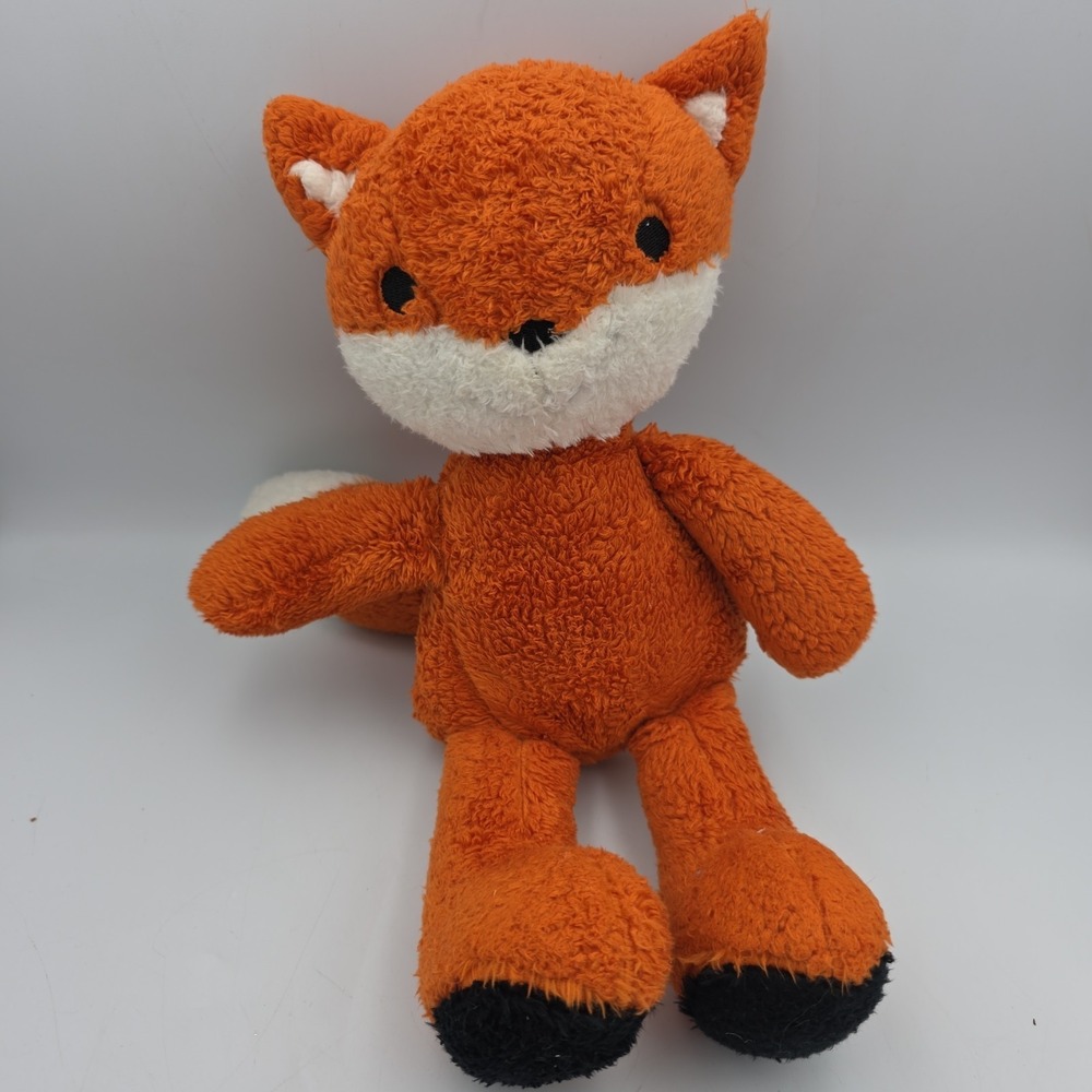 Lamb & Ivy Orange Fox Plush 12" Lovey Stuffed Animal Toy 2015 Stitched Eyes